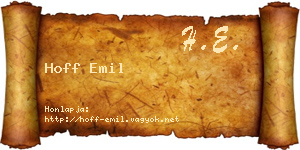 Hoff Emil névjegykártya